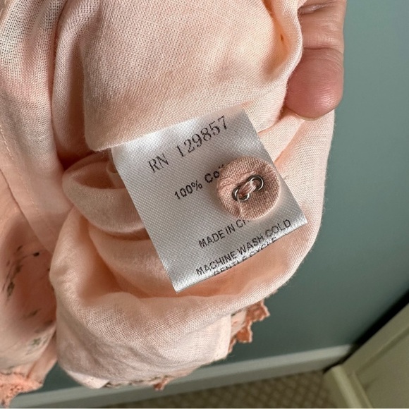 the shirt by rochelle behrens peach pink ruffled floral sleeveless dress size XS - Picture 6 of 10